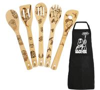 Star DaceStar Tablier de barbecue et cuillère de cuisine en bois Cadeau Star Wars Merch amusant Décoration de cuisine