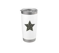 Star Distressed Retro Vintage Grunge Green Graphic Gobelet isotherme en acier inoxydable double paroi