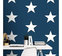 Star Papier Peint Blanc sur Marine - World of Wallpaper 273471