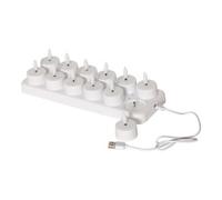 Star Star Set de 12 bougies chauffe-plat LED 061-05 blanches avec station de charge Quantité:1
