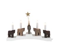 Star Trading Bougeoir de l'avent Saint Étienne et ses poulains 5 lampes Blanc