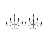 Star Trading Bougeoir Milano 5 46 cm lot de 2 - Chrome