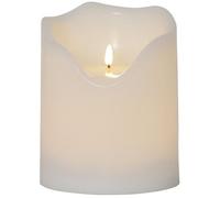 Star Trading - Bougie Flamme Grand, Bougie Ronde, Blanche, Led, Minuterie, Blanc Chaud, Extérieur, 20 Cm