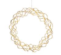 Star Trading Couronne Curly avec lumières LED 30 cm Laiton
