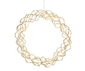 Star Trading Couronne Curly avec lumières LED 30 cm Laiton