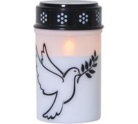 Star Trading Dove Lanterne funéraire à LED Blanc chaud Minuterie Pile Extérieur 12,5 cm