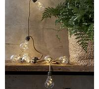 Star Trading Guirlande lumineuse LED de 2,55 m avec 10 ampoules, pour l'intérieur, à piles, avec minuterie, lumière blanche chaude, IP20, ampoules décoratives pour l'intérieur