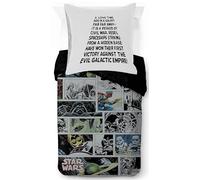 Star Wars Dark Vador Parure de Lit Enfant Housse de Couette et Taie, Gris | 135x200/80x80 cm, 2 pièces, Produit officiel, lit 1 personne, motif Luke Skywalker Chewbacca R2-D2, couette non incluse