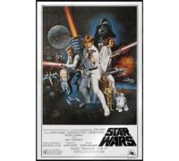 Star Wars : Episode IV - A New Hope - Poster encadré (motif principal style 'C' - Américain) (Taille : 61 cm x 91,5 cm)