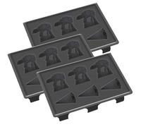 Star Wars Lot de 3 moules en silicone pour glace, savon, chocolat et plus encore, 18 cubes - Forme impériale Walker et Star Destroyer - Plateau de qualité alimentaire, passe au congélateur, au