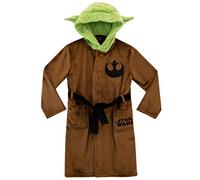 Star Wars Peignoir | Robe de Chambre Garcon Yoda | Peignoir Polaire pour Enfants - Marron - 7-8 Ans