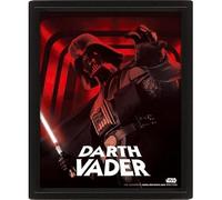 Star Wars Poster en 3D Darth Vador Design lenticulaire dans un cadre pour affiche, 25 x 20 x 1,3 cm, cadeau pour homme, femme, garçon et fille - Produit officiel