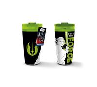 Star Wars Tasse à café de voyage (Yoda Feel The Force) 473,6 g en métal isotherme - Cadeau pour homme et femme - Cadeau pour garçons et filles - Produit officiel