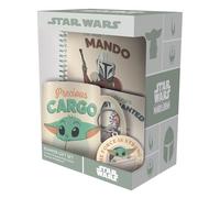 Star Wars : The Mandalorian Bumper Coffret cadeau (motif cargaison précieuse), carnet, tasse à café en céramique 325 ml, dessous de verre et porte-clés dans une boîte cadeau - Produit officiel
