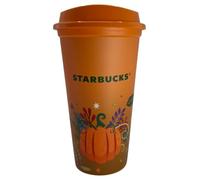 STARBUCKS Tasse de voyage réutilisable avec patch citrouille d'Halloween - Grande taille - 16oz / 473 ml