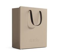 stardis binbox, corbeille à papier design rectangulaire, élégant bac à papiers avec poignées pour bureau, poubelle de bureau en plastique, beige