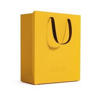 stardis binbox, corbeille à papier design rectangulaire, élégant bac à papiers avec poignées pour bureau, poubelle de bureau en plastique, jaune soleil