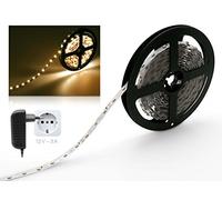 STARKLICHT Kit bande LED 5m blanc chaud avec alimentation plug-in (bande LED 5 mètres, 60LED / m, IP20, 12V SELV, alimentation 36W)