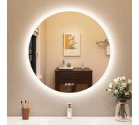STARLEAD 80cm Miroir-Rond-LED-Salle-de-Bain-avec-Éclairage et Bluetooth, Anti-buée, 3 Couleurs Lumière, Dimmable, Mémoire, IP44, HD Verre Trempé Miroir-Mural