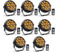 Starlitflow 8PCS Mini Par LED Sans Fil RGB 12 LED, 2200mAh Projecteur Par Batterie Rechargeable avec Télécommande, 4-6h Autonomie Lumière de Scène pour Bars DJ Discos Mariages Halloween Noël