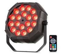 Starlitflow Mini RGB Projecteur 18 LED Par Batterie Rechargeable 3000mAh, 27W Lumière Scène avec Télécommande, Autonomie 4-6h, Activation Sonore Par pour Fête Bar DJ Disco Mariage Halloween Noël