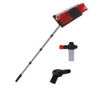 STARLYF Rouge/Noir 3,6 mètres Telescopic HYDROCLEANER, Brosse à Eau de Lavage - Manche télescopique - Brosse avec éponge et raclette - Adaptateur d'angle Pro - Distributeur de Savon