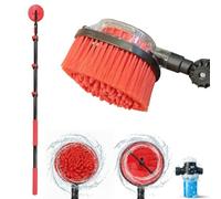 STARLYF Telescopic Rotating Scrubber - Brosse de nettoyage rotative par pression d'eau, extensible jusqu'à 3,6 m - 2 têtes pour fenêtres, sols, voitures, bateaux