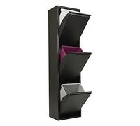 StarMart Poubelle pour tri sélectif | EcoPatty | Récolte différenciée | Meuble en métal | Gain de place | Intérieur, extérieur | 3 compartiments | 3 seaux | 45 litres | déjà monté | Noir