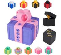 Starnearby Coffret Cadeau Humoristique Adulte, Boite Cadeau Surprise Doigt, Coffrets Cadeaux Agaçant Imprimé en 3D, Coffrets Surprise pour Noël, Halloween, Anniversaire (Violet et Rose)