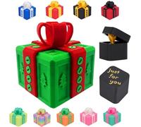Starnearby Coffret Cadeau Humoristique Adulte, Boite Cadeau Surprise Doigt, Coffrets Cadeaux Agaçant Imprimé en 3D, Coffrets Surprise pour Noël, Halloween, Anniversaire (Vert et Rouge)