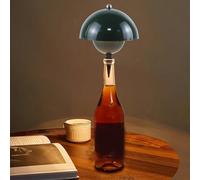 Starnearby Lampe de Bouteille Sans Fil Rechargeable, Lampe de Table Bouteille LED Tactile Forme de Champignon, Lampe de Chevet Portable, Dimmable 3 Couleurs pour Bar, Restaurant, Maison (Vert foncé)