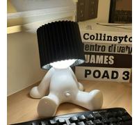 Starnearby Lampe de Chevet Créative Petit Garçon Timide, Rechargeable USB, Veilleuse de Table Mignon Amusante, Lumière de Nuit pour Lecture, Décoration de la Maison, Cadeau (Noir)
