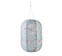 Starnearby Lanterne Japonaise Solaire Exterieur, Lanterne Solaire Chinoise à Imprimé Vintage, Lanterne Suspendue Décorative en Tissu Imperméable, Décoration pour Jardin Cour (Prune rose)