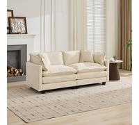 staronce Canapé 2 places en chenille, 195 x 75 x 84 cm, beige, canapé Cloud | Canapé rembourré double mousse sans accoudoirs pour salon, appartement, petit espace, confortable