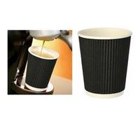 Gobelet en carton 'Ripple Wall', 0,2 l, noir
