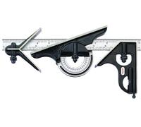 Starrett 434M-300 Équerre combinée 300 mm Avec rapporteur d'angle à niveau à bulle, tête droite et tête à centrer