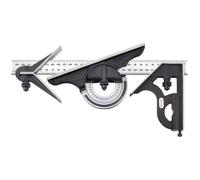 Starrett 435M-300 Équerre combinée 300 mm Avec rapporteur d'angle à niveau à bulle, tête droite et tête à centrer