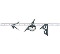 Starrett 9ME-600 Équerre combinée 600 mm Avec rapporteur d'angle à niveau à bulle, tête droite et tête à centrer