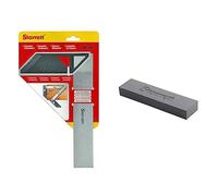 Starrett K53M-200-S Équerre de menuisier pour travail du bois - Équerre métrique de 200 mm & KBKS1 Pierre à aiguiser double face Grain 120 et 320 200 mm Gris