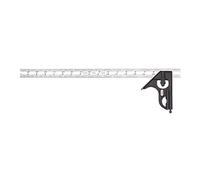 Starrett Règle Forgée en Acier, Tête Carrée en Acier Trempé avec Chrome Satiné, Lame Carrée, Graduation 4R, 45,7 cm Noir