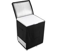 StarRing Housse de Réfrigérateur Extérieur en Oxford 210D, avec Cordon de Taille Élastique et Boucles Réglables pour Protéger les Congélateurs/Réfrigérateurs à Boissons Droits (Noir 55.88 x 63.5 x