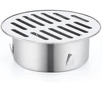 StarRing Siphon de sol rond en acier inoxydable, grille en acier métallique pour douche, filtre anti-colmatage, balcon extérieur, cour, outils ménagers (90 mm)