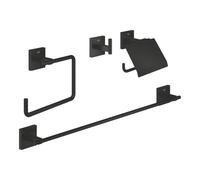 Start Cube set d'accessoires de salle de bain 4 en 1 en métal avec fixations cachées, noir mat (G411152430)