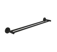 Start double barre porte serviettes en métal 65,4 cm et fixations cachées, noir mat (412032430)