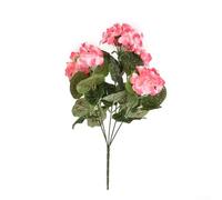Startbuymore Arrangement de fleurs artificielles à cinq tiges de géranium rouge conçu pour le placement, y compris les vases, les pots et les pots de fleurs suspendus (rose)