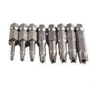 Startbuymore Embout de tournevis 50 mm de long avec poignée hexagonale avec tournevis magnétique cinq étoiles avec trou unique TS25, ensemble d'embouts Torx