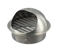 Startbuymore Extracteur mural extérieur en acier inoxydable avec maille fine et persiennes pour tuyaux d'aération de salle de bain et ventilateurs de cuisine (150 mm)