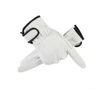 Startbuymore Gants de soudage fabriqués à partir de cuir pour la chaleur pour la protection du jardin et les tâches mécaniques avec coutures solides et ajustement sûr (blanc)