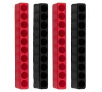 Startbuymore Lot de 4 organiseurs d'embouts de tournevis à 10 trous par unité - Fonctionne avec des embouts hexagonaux standard de 6,35 mm pour atelier et boîte à outils