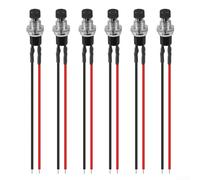 Startbuymore Lot de 6 boutons poussoirs momentanés de 7 mm SPST unipolaire unique 2 broches normalement ouvert pour protection d'isolation du réseau électrique (noir)
